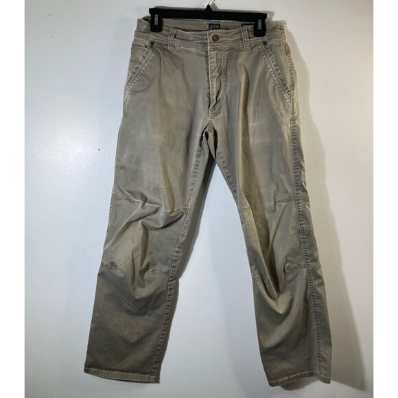 Mens Kuhl Slackr Khaki Pants Tan Vintage Patina 32 Flaw